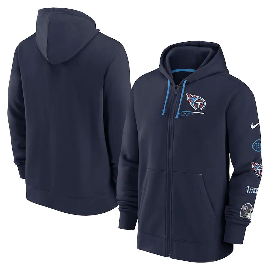 Men Tennessee Titans nike navy surrey full zip hoodie